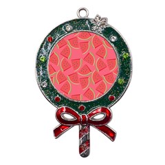 Watermelon Background Watermelon Wallpaper Metal X mas Lollipop With Crystal Ornament