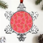 Watermelon Background Watermelon Wallpaper Metal Small Snowflake Ornament Front