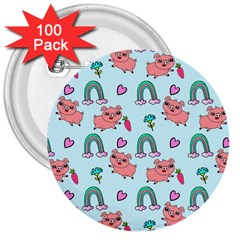 Pigs Pattern Art Design Drawing Sketch Wallpaper 3  Buttons (100 Pack)  by pakminggu