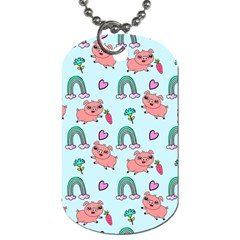 Pigs Pattern Art Design Drawing Sketch Wallpaper Dog Tag (one Side) by pakminggu