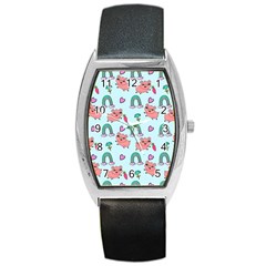 Pigs Pattern Art Design Drawing Sketch Wallpaper Barrel Style Metal Watch by pakminggu