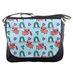 Pigs Pattern Art Design Drawing Sketch Wallpaper Messenger Bag by pakminggu