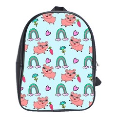 Pigs Pattern Art Design Drawing Sketch Wallpaper School Bag (xl) by pakminggu