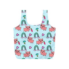 Pigs Pattern Art Design Drawing Sketch Wallpaper Full Print Recycle Bag (s) by pakminggu