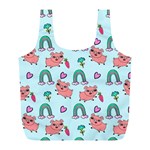 Pigs Pattern Art Design Drawing Sketch Wallpaper Full Print Recycle Bag (L) Front