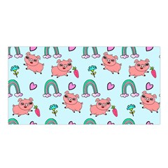 Pigs Pattern Art Design Drawing Sketch Wallpaper Satin Shawl 45  X 80  by pakminggu