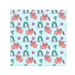 Pigs Pattern Art Design Drawing Sketch Wallpaper Square Satin Scarf (30  X 30 ) by pakminggu