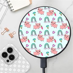 Pigs Pattern Art Design Drawing Sketch Wallpaper Wireless Fast Charger(black)