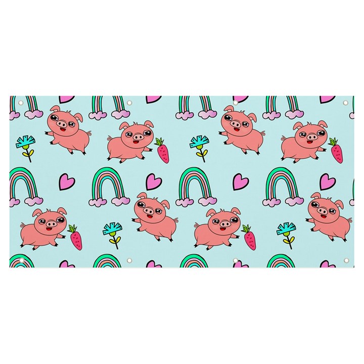 Pigs Pattern Art Design Drawing Sketch Wallpaper Banner and Sign 8  x 4 