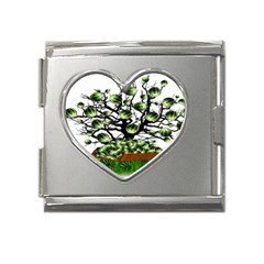 Watermelon Tree Abstraction On Watermelon Abundance Mega Link Heart Italian Charm (18mm) by pakminggu