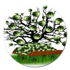 Watermelon Tree Abstraction On Watermelon Abundance Magnet 5  (round) by pakminggu