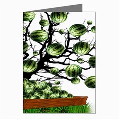 Watermelon Tree Abstraction On Watermelon Abundance Greeting Cards (pkg Of 8) by pakminggu