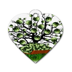 Watermelon Tree Abstraction On Watermelon Abundance Dog Tag Heart (two Sides) by pakminggu