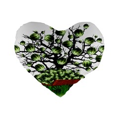 Watermelon Tree Abstraction On Watermelon Abundance Standard 16  Premium Heart Shape Cushions by pakminggu