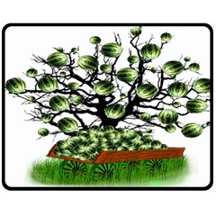 Watermelon Tree Abstraction On Watermelon Abundance Two Sides Fleece Blanket (medium) by pakminggu