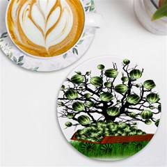 Watermelon Tree Abstraction On Watermelon Abundance Uv Print Round Tile Coaster by pakminggu