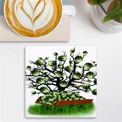 Watermelon Tree Abstraction On Watermelon Abundance Uv Print Square Tile Coaster  by pakminggu