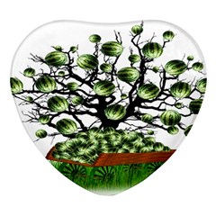 Watermelon Tree Abstraction On Watermelon Abundance Heart Glass Fridge Magnet (4 Pack)