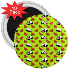 Watermelon Panda Background Wallpaper 3  Magnets (10 Pack)  by pakminggu