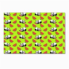 Watermelon Panda Background Wallpaper Postcards 5  X 7  (pkg Of 10) by pakminggu