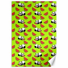 Watermelon Panda Background Wallpaper Canvas 12  X 18  by pakminggu