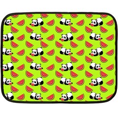 Watermelon Panda Background Wallpaper Two Sides Fleece Blanket (mini) by pakminggu