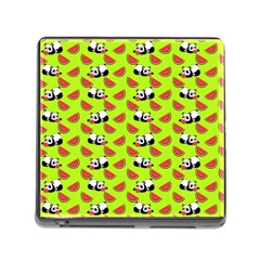 Watermelon Panda Background Wallpaper Memory Card Reader (square 5 Slot)