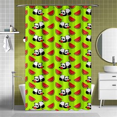 Watermelon Panda Background Wallpaper Shower Curtain 48  X 72  (small)  by pakminggu