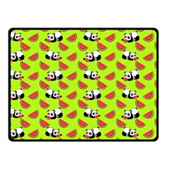 Watermelon Panda Background Wallpaper Two Sides Fleece Blanket (small) by pakminggu