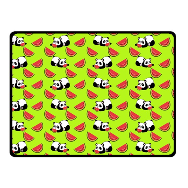 Watermelon Panda Background Wallpaper Two Sides Fleece Blanket (Small)