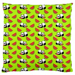 Watermelon Panda Background Wallpaper Standard Premium Plush Fleece Cushion Case (one Side) by pakminggu