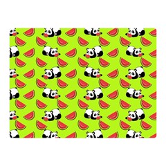 Watermelon Panda Background Wallpaper Two Sides Premium Plush Fleece Blanket (mini) by pakminggu