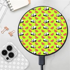 Watermelon Panda Background Wallpaper Wireless Fast Charger(black)