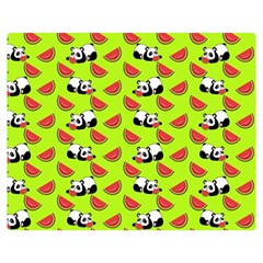 Watermelon Panda Background Wallpaper Premium Plush Fleece Blanket (medium) by pakminggu