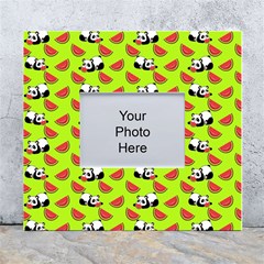 Watermelon Panda Background Wallpaper White Wall Photo Frame 5  X 7  by pakminggu