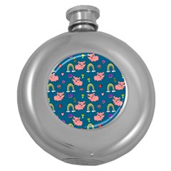 Texture Seamless Sample Digital Scrapbooking Round Hip Flask (5 Oz) by pakminggu