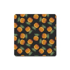 Pineapple Background Pineapple Pattern Square Magnet by pakminggu