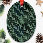 Background Pattern Leaves Texture Design Wallpaper Ornament (Oval) Front