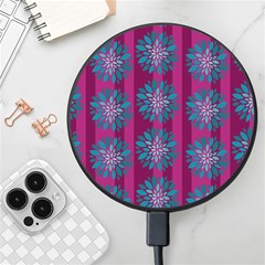 Art Floral Pattern Flower Seamless Decorative Wireless Fast Charger(black) by pakminggu