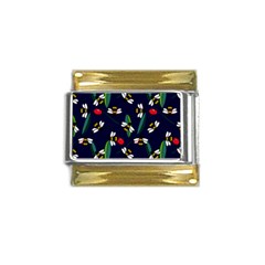 Art Floral Design Pattern Floral Pattern Gold Trim Italian Charm (9mm) by pakminggu