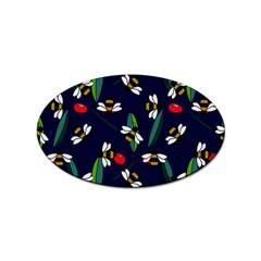 Art Floral Design Pattern Floral Pattern Sticker (oval) by pakminggu