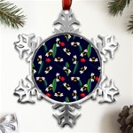 Art Floral Design Pattern Floral Pattern Metal Small Snowflake Ornament Front