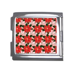 Poinsettia Pattern Seamless Pattern Christmas Xmas Mega Link Italian Charm (18mm) by pakminggu