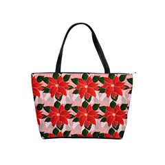 Poinsettia Pattern Seamless Pattern Christmas Xmas Classic Shoulder Handbag by pakminggu