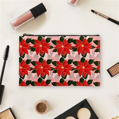 Poinsettia Pattern Seamless Pattern Christmas Xmas Cosmetic Bag (medium) by pakminggu