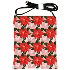 Poinsettia Pattern Seamless Pattern Christmas Xmas Shoulder Sling Bag by pakminggu