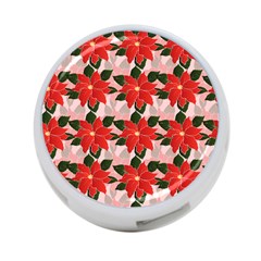 Poinsettia Pattern Seamless Pattern Christmas Xmas 4-port Usb Hub (one Side) by pakminggu