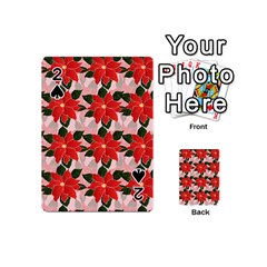 Poinsettia Pattern Seamless Pattern Christmas Xmas Playing Cards 54 Designs (mini)