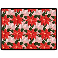 Poinsettia Pattern Seamless Pattern Christmas Xmas Two Sides Fleece Blanket (large) by pakminggu