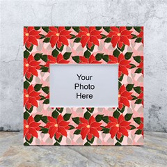 Poinsettia Pattern Seamless Pattern Christmas Xmas White Box Photo Frame 4  X 6  by pakminggu